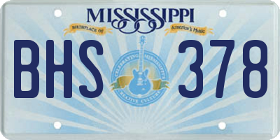 MS license plate BHS378