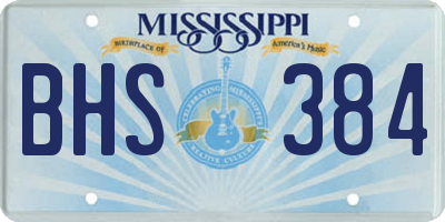MS license plate BHS384