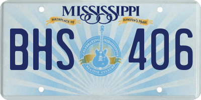 MS license plate BHS406