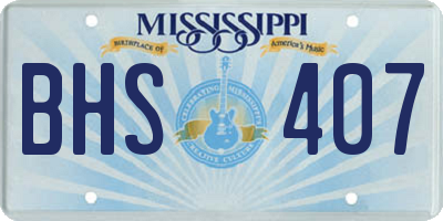 MS license plate BHS407