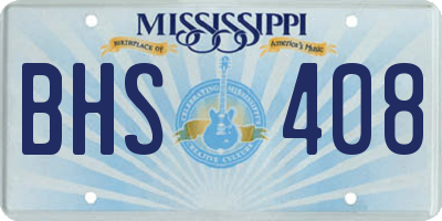 MS license plate BHS408