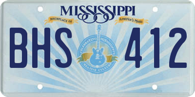 MS license plate BHS412