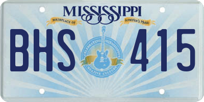 MS license plate BHS415