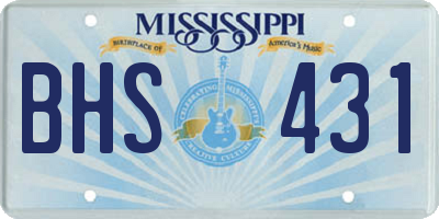 MS license plate BHS431