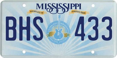 MS license plate BHS433