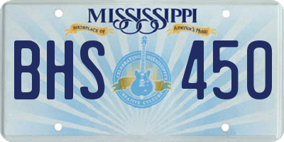 MS license plate BHS450