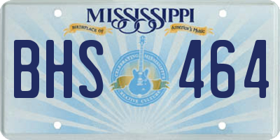 MS license plate BHS464
