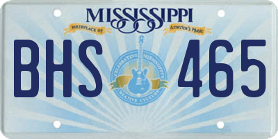 MS license plate BHS465