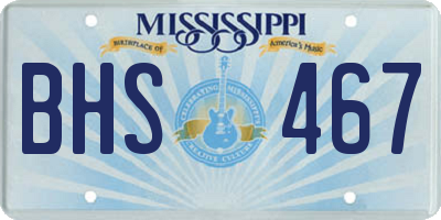 MS license plate BHS467