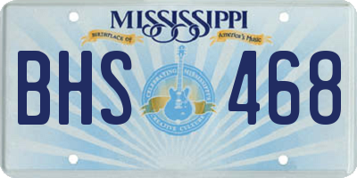 MS license plate BHS468