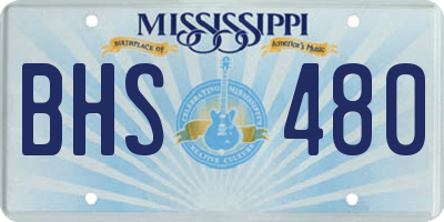 MS license plate BHS480