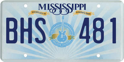 MS license plate BHS481