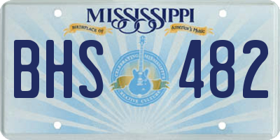 MS license plate BHS482