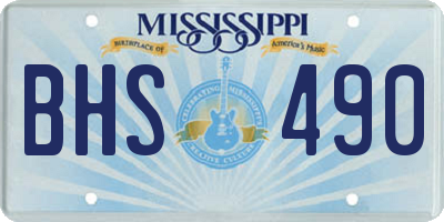 MS license plate BHS490