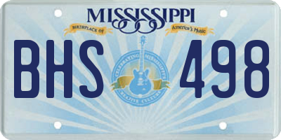 MS license plate BHS498