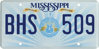 MS license plate BHS509
