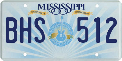 MS license plate BHS512