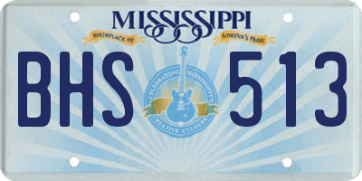 MS license plate BHS513