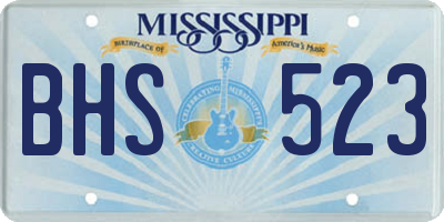 MS license plate BHS523