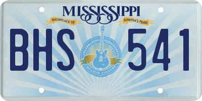 MS license plate BHS541