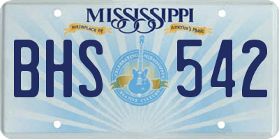 MS license plate BHS542