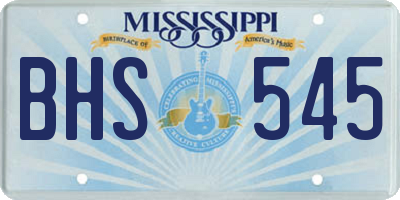 MS license plate BHS545