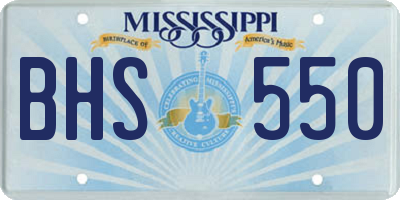 MS license plate BHS550