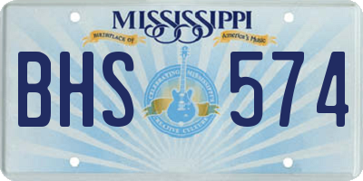 MS license plate BHS574
