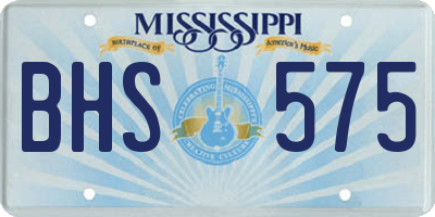 MS license plate BHS575