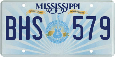MS license plate BHS579