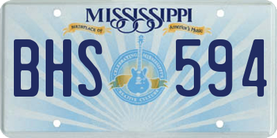 MS license plate BHS594