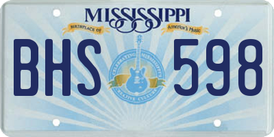 MS license plate BHS598