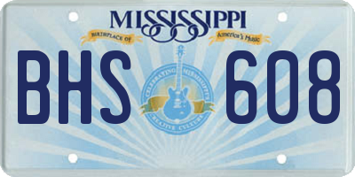 MS license plate BHS608
