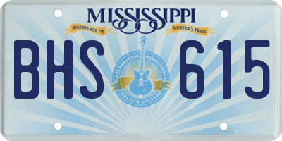MS license plate BHS615