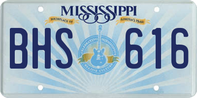 MS license plate BHS616