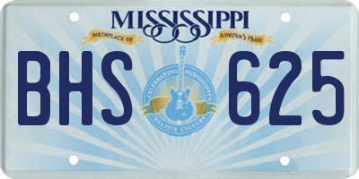 MS license plate BHS625