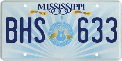 MS license plate BHS633