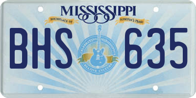 MS license plate BHS635