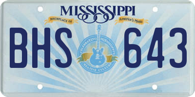 MS license plate BHS643
