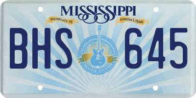 MS license plate BHS645