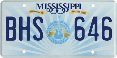 MS license plate BHS646