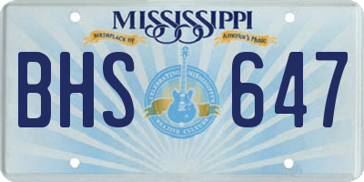 MS license plate BHS647