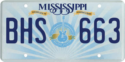 MS license plate BHS663