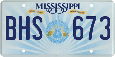 MS license plate BHS673