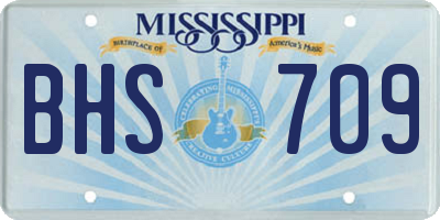MS license plate BHS709