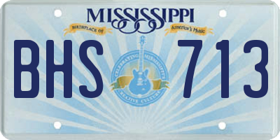 MS license plate BHS713