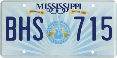 MS license plate BHS715