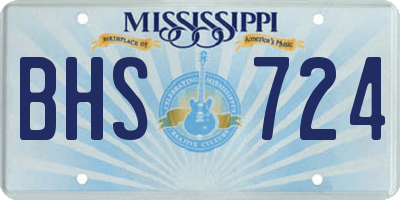 MS license plate BHS724