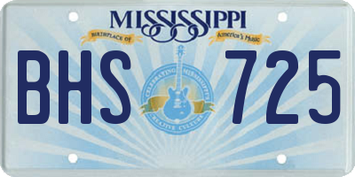 MS license plate BHS725