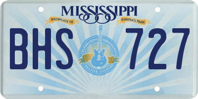 MS license plate BHS727